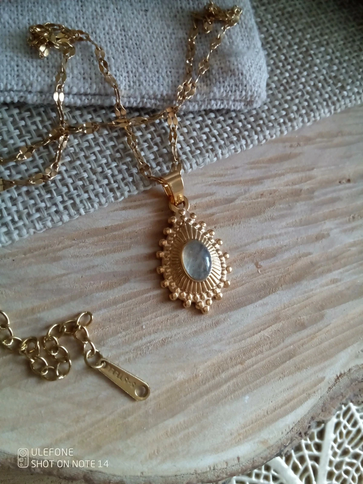 Collier pendentif pierre de labradorite naturelle – photo 2